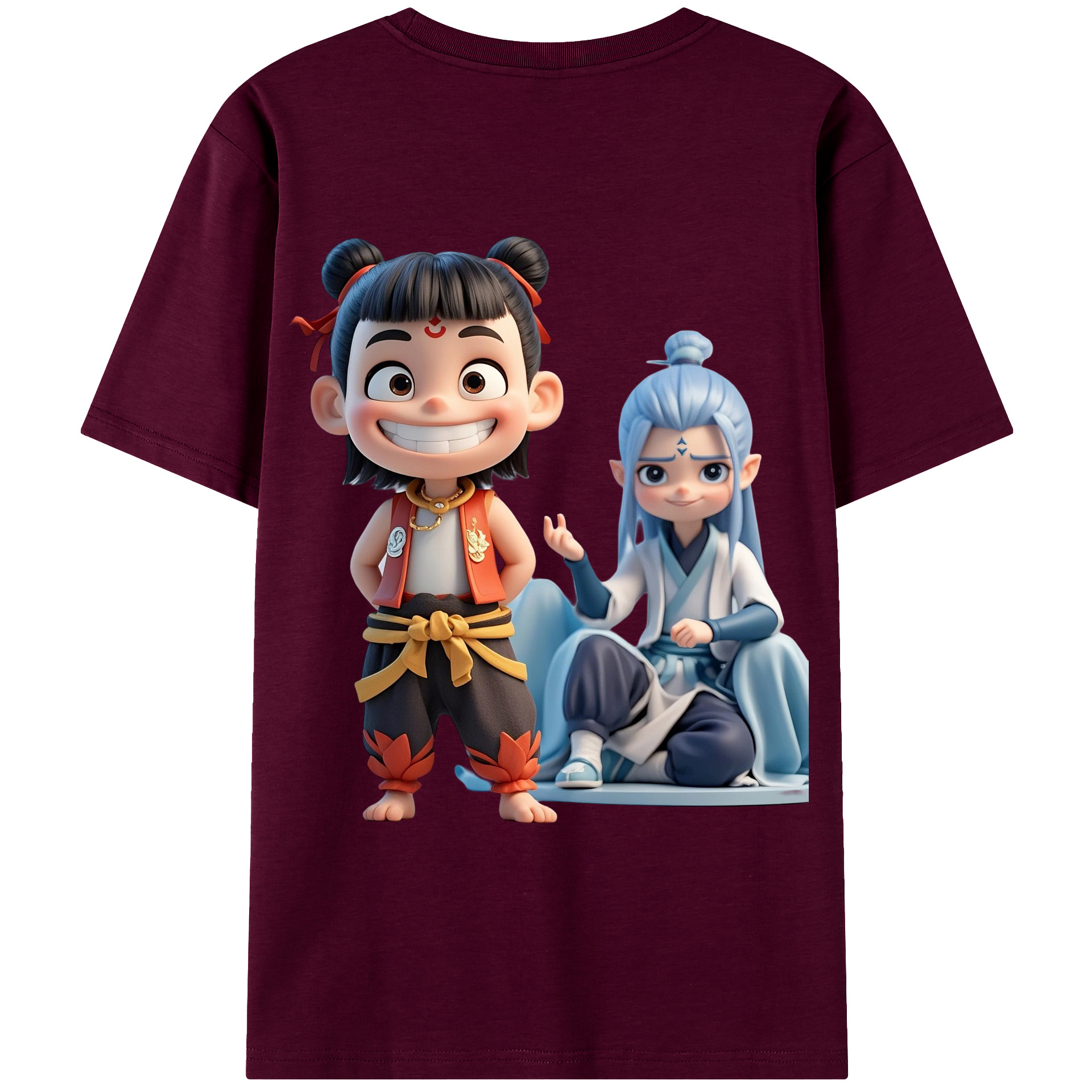 （画像用） Ne Zha 2 ナタ 魔童の大暴れ レディース半袖Tシャツ(バックプリント)